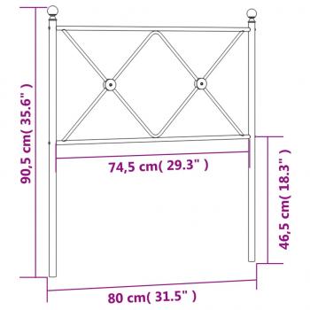 Kopfteil Metall Weiß 75 cm