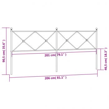 Kopfteil Metall Weiß 200 cm