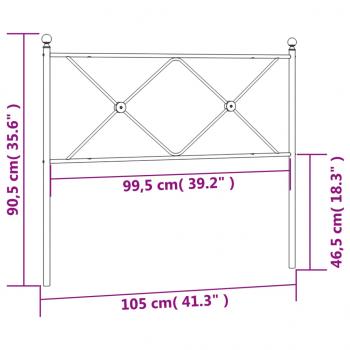 Kopfteil Metall Weiß 100 cm