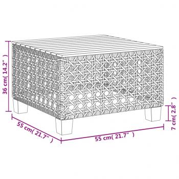 Gartentisch Schwarz 55x55x36 cm Poly Rattan Akazienholz