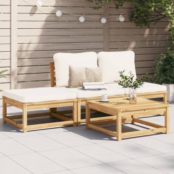 ARDEBO.de - 4-tlg. Garten-Lounge-Set mit Kissen Massivholz Akazie