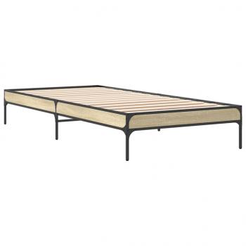 Bettgestell Sonoma-Eiche 75x190 cm Holzwerkstoff und Metall