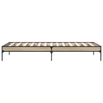 Bettgestell Sonoma-Eiche 75x190 cm Holzwerkstoff und Metall