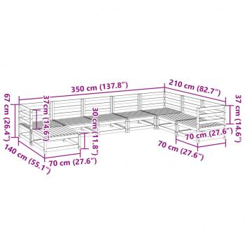 8-tlg. Garten-Sofagarnitur Kiefernholz Imprägniert