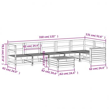 7-tlg. Garten-Sofagarnitur Kiefernholz Imprägniert