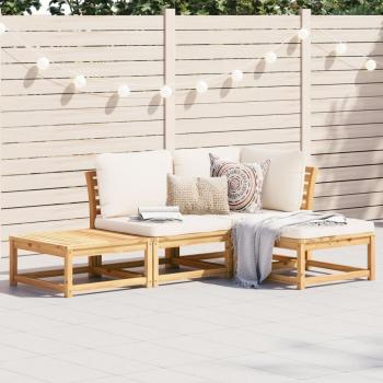 ARDEBO.de - 4-tlg. Garten-Lounge-Set mit Kissen Massivholz Akazie