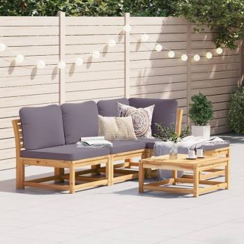 ARDEBO.de - 5-tlg. Garten-Lounge-Set mit Kissen Massivholz Akazie