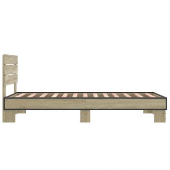 Bettgestell Sonoma-Eiche 90x190 cm Holzwerkstoff und Metall