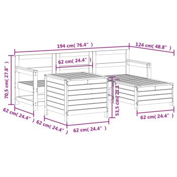 5-tlg. Garten-Sofagarnitur Kiefernholz Imprägniert