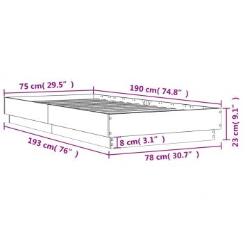 Bettgestell Sonoma-Eiche 75x190 cm Holzwerkstoff