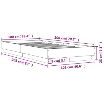 Bettgestell Weiß 100x200 cm Holzwerkstoff