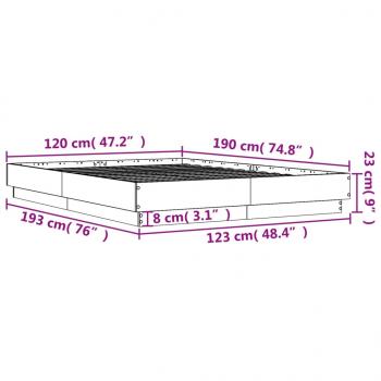 Bettgestell Braun Eichen-Optik 120x190 cm Holzwerkstoff