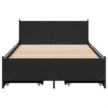 Bettgestell mit Schubladen Schwarz 90x190 cm Holzwerkstoff