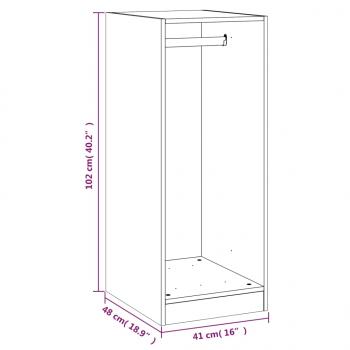 Kleiderschrank Räuchereiche 48x41x102 cm Holzwerkstoff