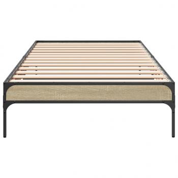 Bettgestell Sonoma-Eiche 90x190 cm Holzwerkstoff und Metall