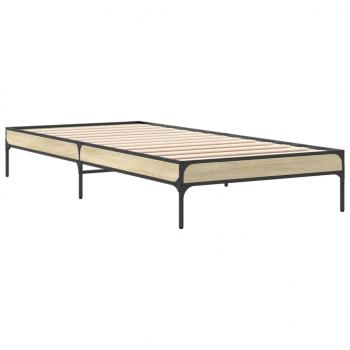 Bettgestell Sonoma-Eiche 90x190 cm Holzwerkstoff und Metall