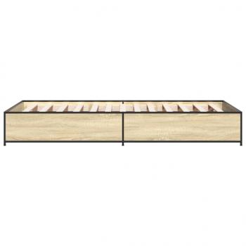 Bettgestell Sonoma-Eiche 75x190 cm Holzwerkstoff und Metall