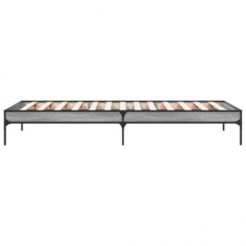 Bettgestell Grau Sonoma 75x190 cm Holzwerkstoff und Metall