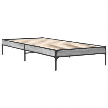 Bettgestell Grau Sonoma 75x190 cm Holzwerkstoff und Metall