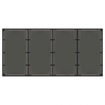 Gartentisch mit Glasplatte Schwarz 190x90x75 cm Poly Rattan