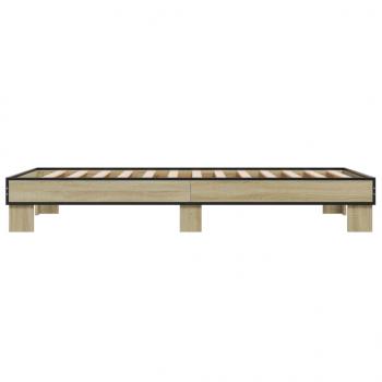 Bettgestell Sonoma-Eiche 90x200 cm Holzwerkstoff und Metall