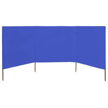 3-teiliges Windschutzgewebe 400 x 120 cm Azurblau