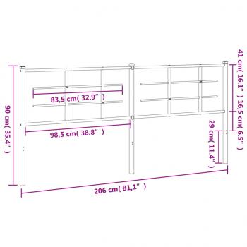 Kopfteil Metall Schwarz 200 cm