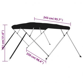 4-Bow Bimini-Top Schwarz 243x250x131 cm