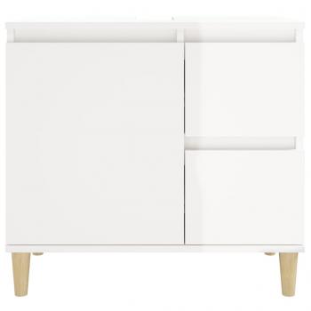 Badschrank Hochglanz-Weiß 65x33x60 cm Holzwerkstoff