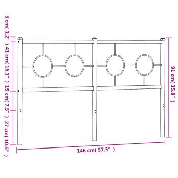 Kopfteil Metall Weiß 140 cm