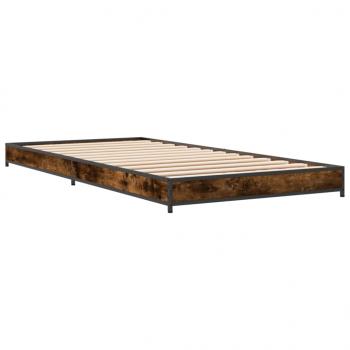 Bettgestell Räuchereiche 90x200 cm Holzwerkstoff und Metall