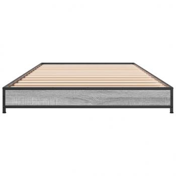 Bettgestell Grau Sonoma 90x190 cm Holzwerkstoff und Metall