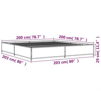 Bettgestell Schwarz 200x200 cm Holzwerkstoff und Metall