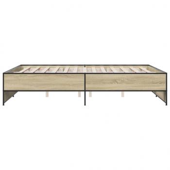 Bettgestell Sonoma-Eiche 150x200 cm Holzwerkstoff und Metall