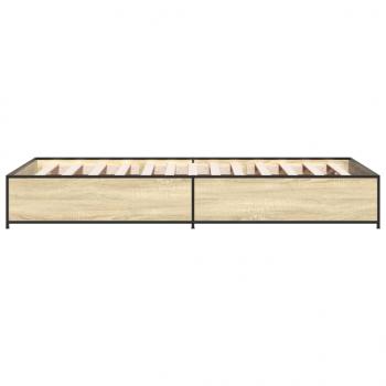 Bettgestell Sonoma-Eiche 90x200 cm Holzwerkstoff und Metall