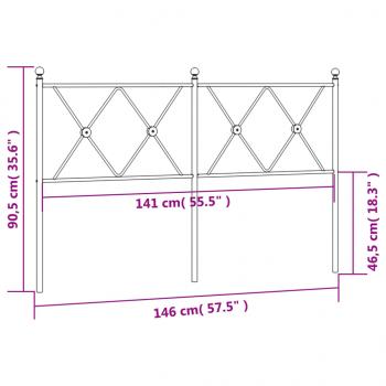 Kopfteil Metall Schwarz 140 cm