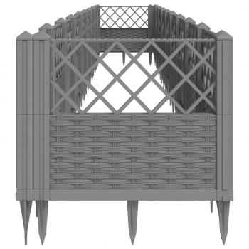Pflanzkasten mit Erdspießen Hellgrau 363,5x43,5x43,5 cm PP