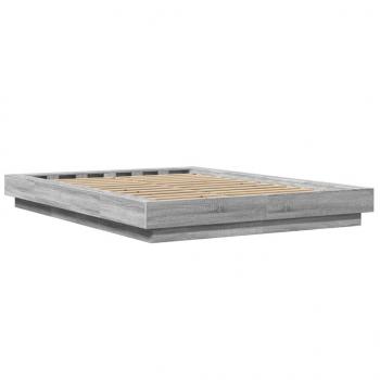 Bettgestell Grau Sonoma 135x190 cm Holzwerkstoff