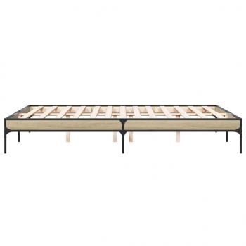 Bettgestell Sonoma-Eiche 140x200 cm Holzwerkstoff und Metall