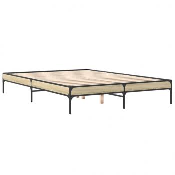 Bettgestell Sonoma-Eiche 140x200 cm Holzwerkstoff und Metall