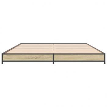 Bettgestell Sonoma-Eiche 120x190 cm Holzwerkstoff und Metall