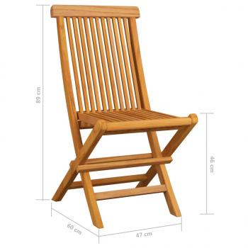 Gartenstühle mit Beige Kissen 6 Stk. Massivholz Teak 