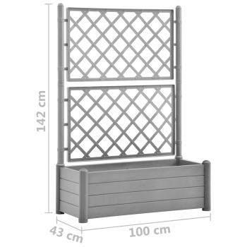 Pflanzkübel mit Spalier 100x43x142 cm PP Steingrau