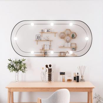 ARDEBO.de - Wandspiegel mit LED-Leuchten 45x100 cm Glas Oval