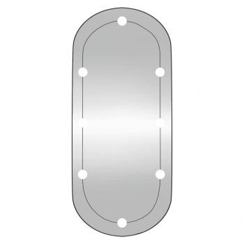 Wandspiegel mit LED-Leuchten 45x100 cm Glas Oval