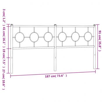 Kopfteil Metall Weiß 180 cm