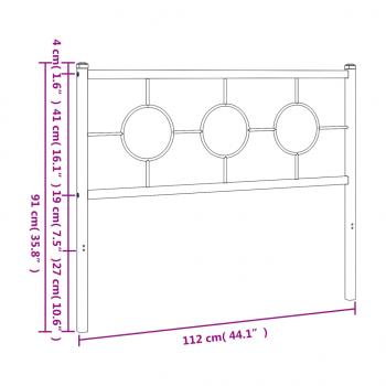 Kopfteil Metall Schwarz 107 cm