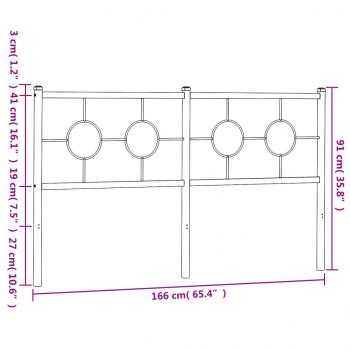 Kopfteil Metall Schwarz 160 cm