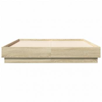 Bettgestell Sonoma-Eiche 135x190 cm Holzwerkstoff