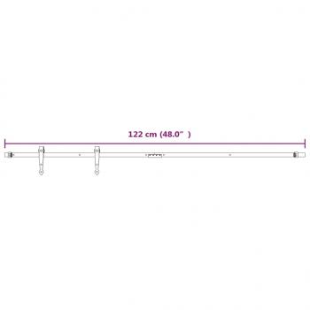 Mini Schiebetürbeschlag Set für Schranktüren Carbonstahl 122 cm